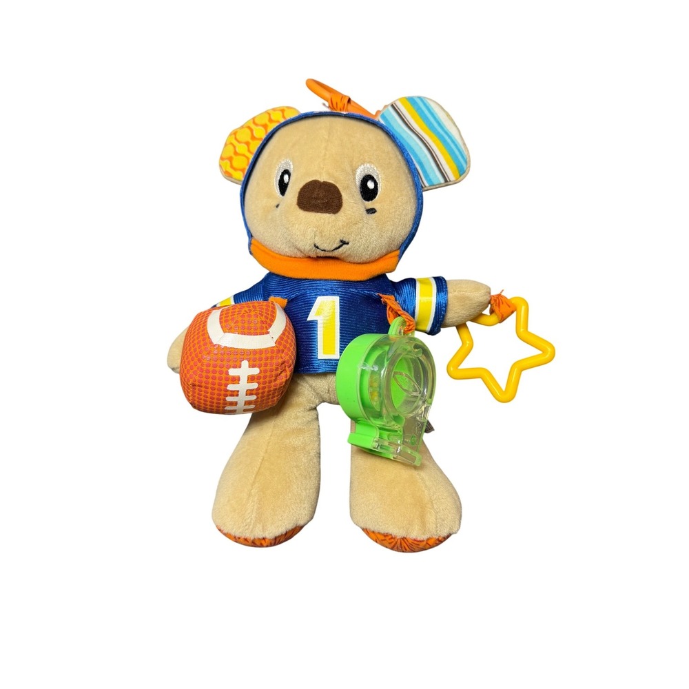 Infantino Infant Sports Fan Tag Along Chime Bear Plush Football Player Star Toy